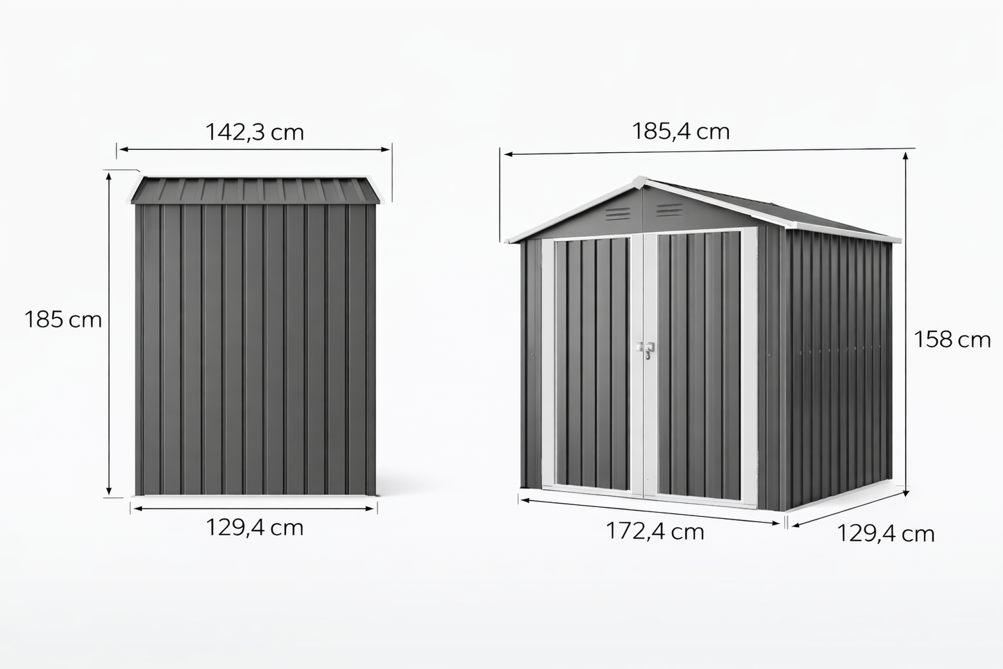 Abris de jardin en métal de 2,21m2