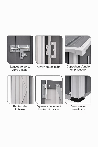Abris de jardin en métal de 0,91m2