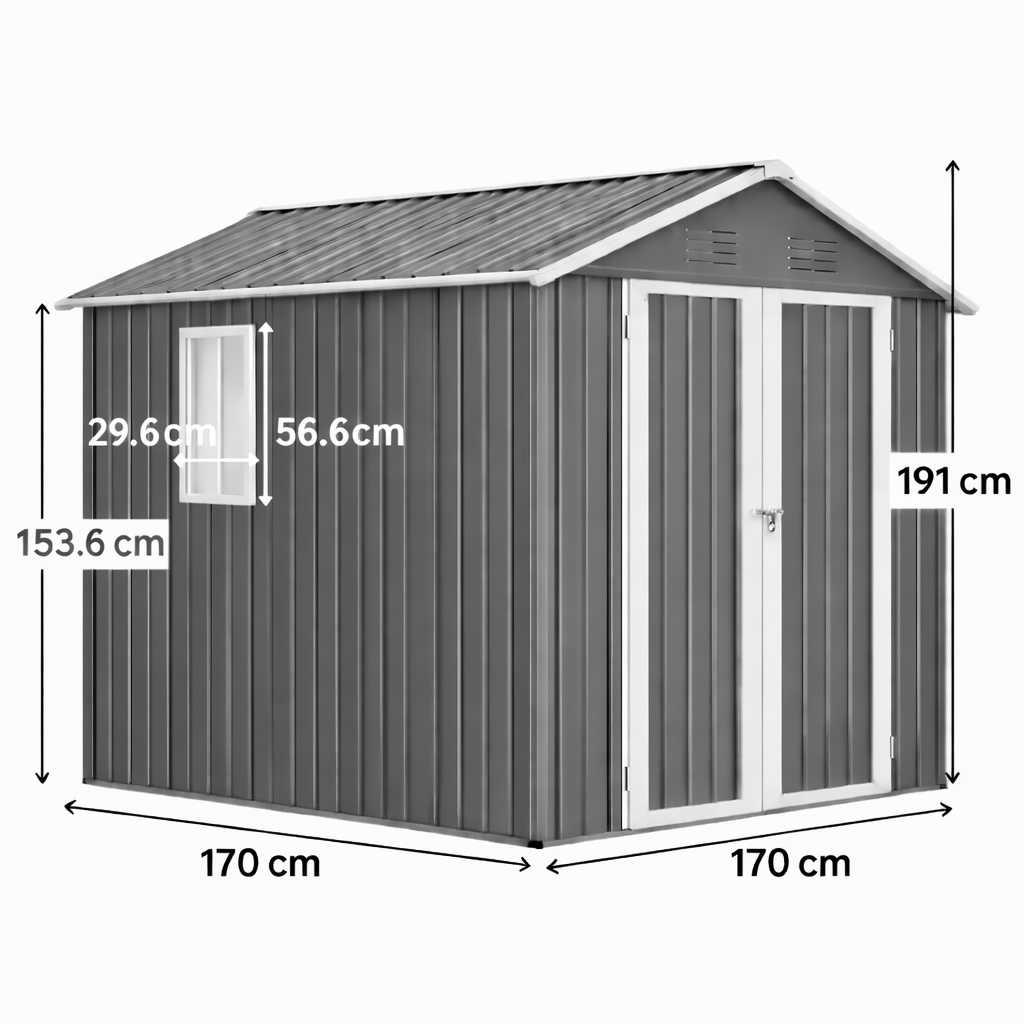 Abris de jardin en métal de 2,89m2