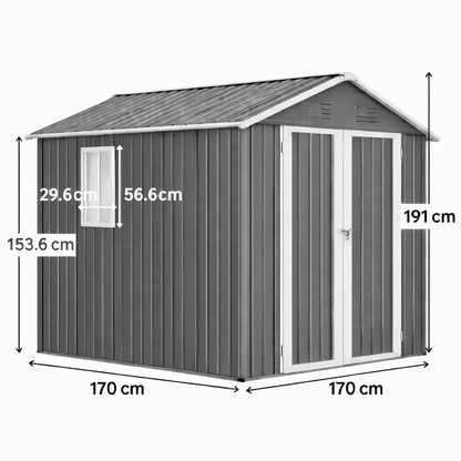 Abris de jardin en métal de 2,89m2