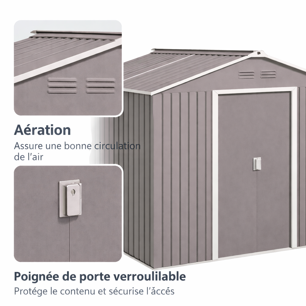 Abris de jardin en métal de 4,90m2