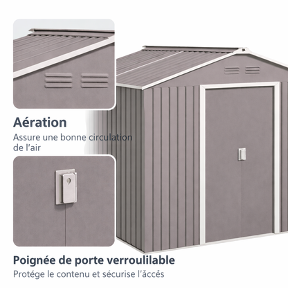 Abris de jardin en métal de 4,90m2