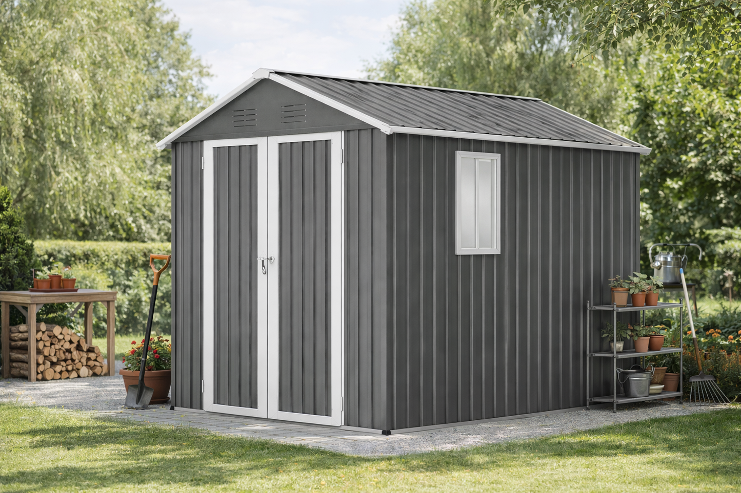 Abris de jardin en métal de 2,89m2