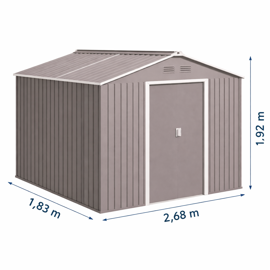 Abris de jardin en métal de 4,90m2