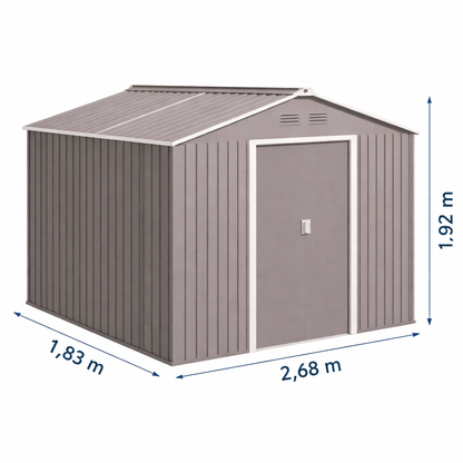 Abris de jardin en métal de 4,90m2
